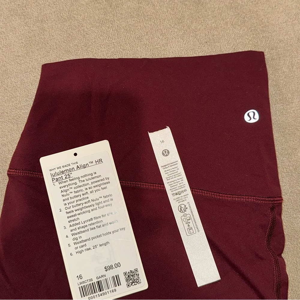 Lululemon Align HR Pants in Garnet